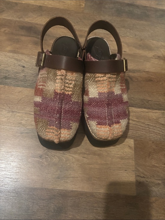 Free People Shoes - Free People Clog Mule Woven Pattern Slip-On Clog with Woven Tapestry Pattern